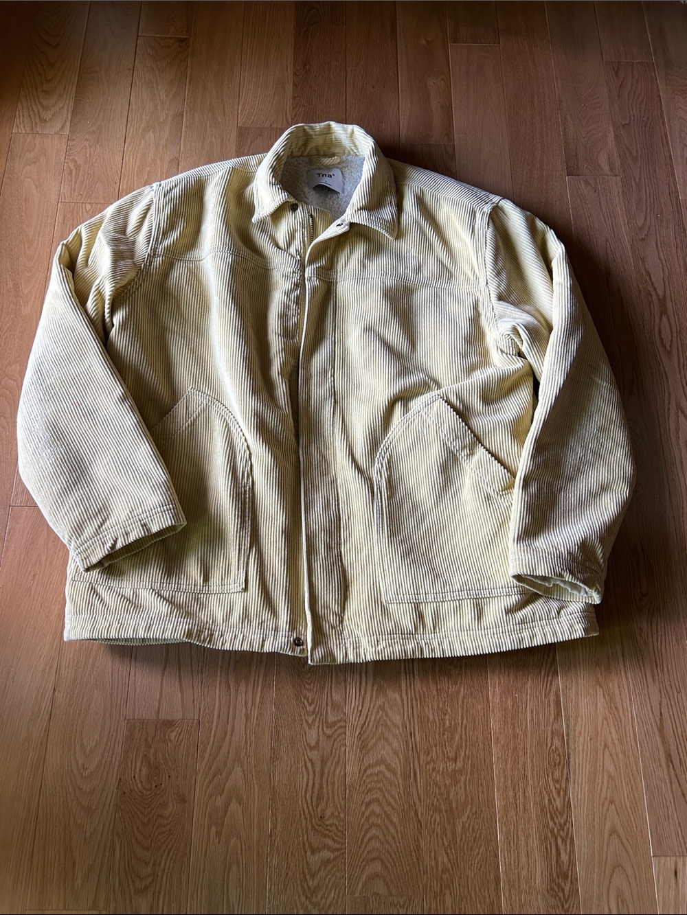 TNA women’s Corduroy Jacket in Pale Yellow